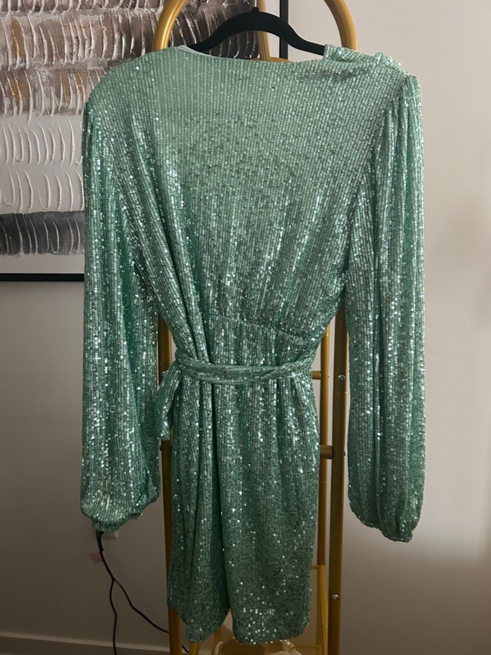 Fashion Nova Mint Green Sequin Mini Dress - Picture 6 of 7